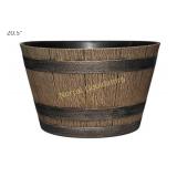 Whiskey Barrel Planter, Distressed Oak, 20.5" new