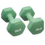 2 Amazon Basics neoprene 20lb dumbbells new