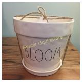 Rae Dunn flower pot "Bloom" small chip see