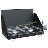 OZARK TRAIL 2 BURNER CAMP STOVE WITH WIND