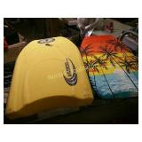 2 BOOGIE BOARDS. ONE MISSING LASHING LOOP. ONE