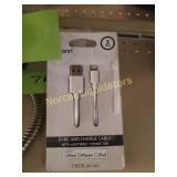 Onn ipod iPhone ipad 3ft sync and charge cable