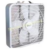 Comfort Zone 20" Box Fan with Top Handle, White