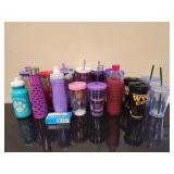 Assorted water bottles and togo cups