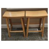 2 wood stools
