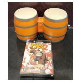 Nintendo Gamecube Donkey Konga 2 game and drums