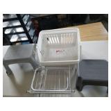 Plastic step stools and assorted items