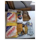 Leather welding gloves and large protective