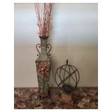 Metal vase and candle holder