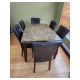 Marble top Kitchen table and 6 chairs