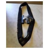 Bullet sling with 40 22 bullets and binoculars
