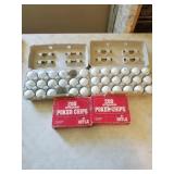 Poker chips and golf balls