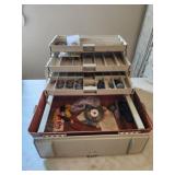 Tackle box with assorted weights and hooks