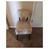 Vintage sewing chair and assorted sewing items
