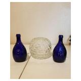 Crystal fairy lamp and vintage bottles