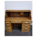 Oak roll top desk top comes off 55in x 30in x