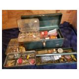 Vintage tackle box with lures