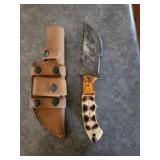Damascus 10' tracker knife with sheath