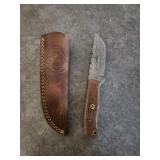 Damascus 8' hunting knife with sheath