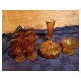 Amber Forstoria vintage coin glassware and