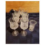 7 vintage crystal whine glasses