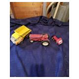 Vintage international tractor and tonka trucks