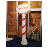 Vintage blow mold North pole sign 45in tall
