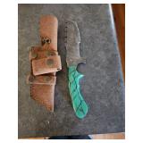 Damascus 10' tracker knife with sheath