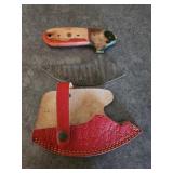 Damascus ULU knife with sheath