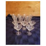 Vintage princess cut edged wine glasses