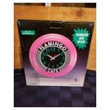 Flamingo cafe light up clock new in package