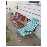 4 folding aluminium chairs