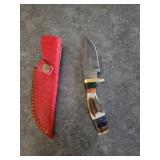 Damascus 8' hunting knife with sheath