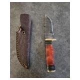 Damascus 8' hunting knife with sheath