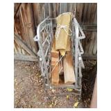 Metal cot frame and wood