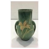 Art Deco Roseville Blue Green Iris Vase K16B