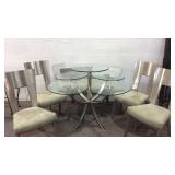 Modern Brushed Chrome Dining Set K9A