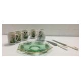 Vintage Green Glass Plate and More K7C