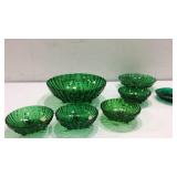 Vintage Green Candlewick Bowls K8B