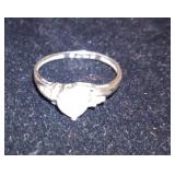 10k Ladies Ring w/ Heart-Shaped Stone UCG