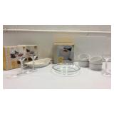 Collection of Ramekins, Pyrex, Wine Glasses K7G