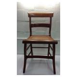 Cane Seat Wooden Chair w/ 1889 Plaque K9A