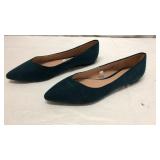 Green Textile Pointed Toe Shoes (10) Q10D