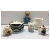 La Moutarde Mustard Pot, Soup Bowls, Pitcher K9C