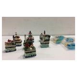 7 Ceramic Lighthouse Boxes, Glass Fish K10C
