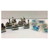 7 Ceramic Lighthouses and Glass Fish K10C