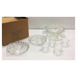12 NIB Vintage Glass Snack Plates and More  K10C