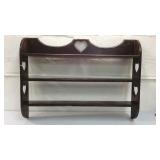 Solid Wood Wall Shelf with Heart Accents K7F