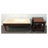 Upholstered Bench & Side Table T8C