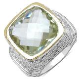 $200  Rhodium Plated Lemon Topaz Ring